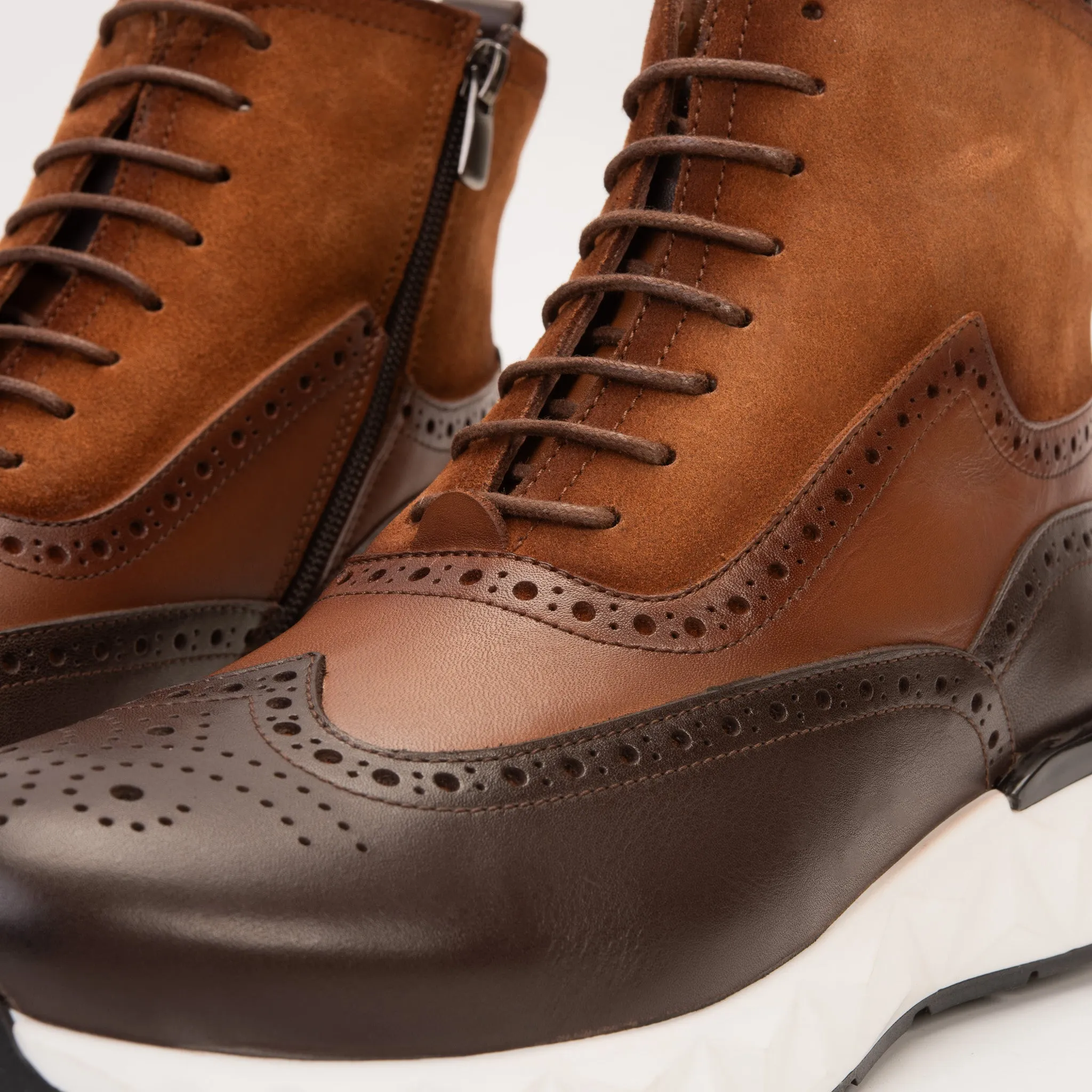 The Regent Brown Leather Wingtip Brogue Men Casual Boot