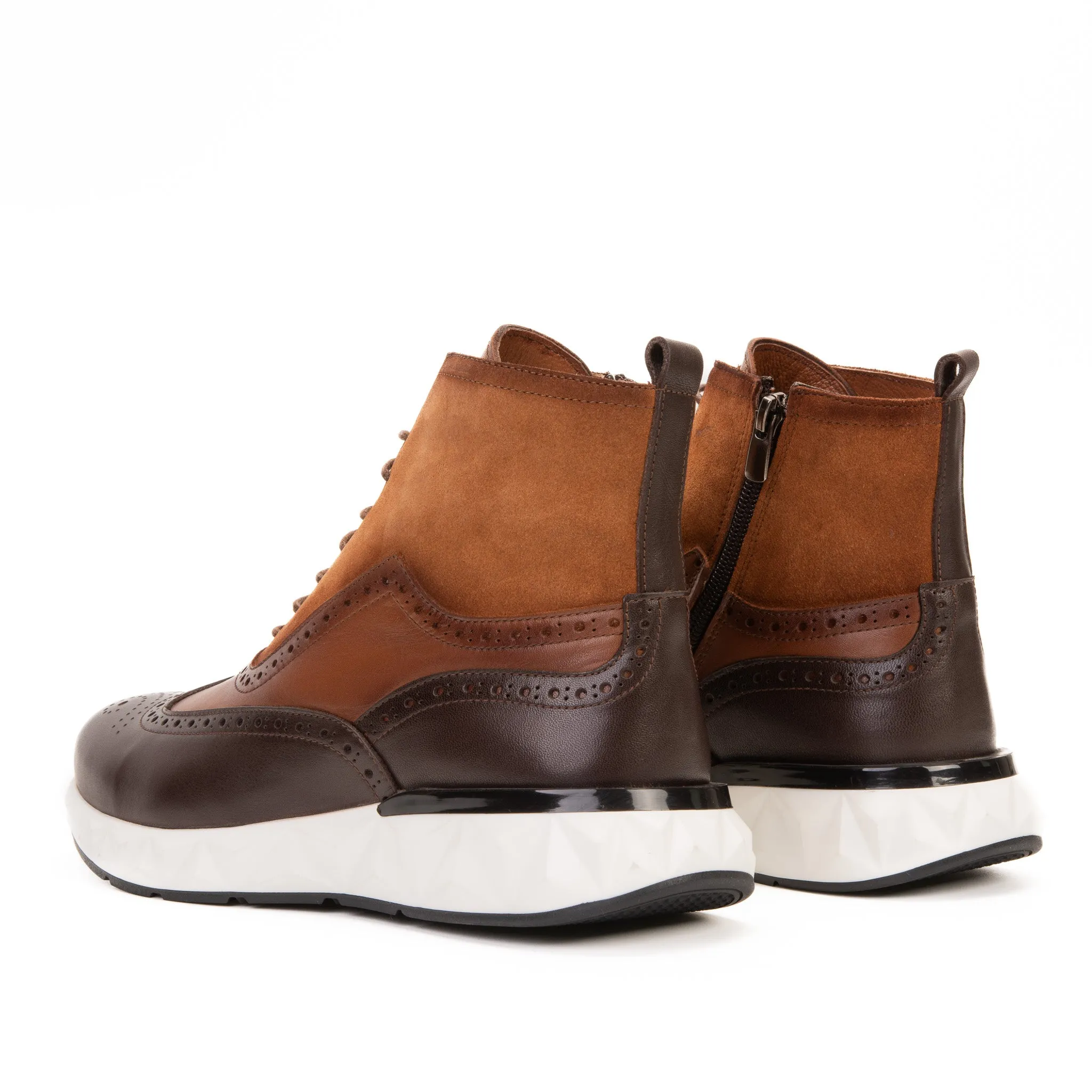 The Regent Brown Leather Wingtip Brogue Men Casual Boot