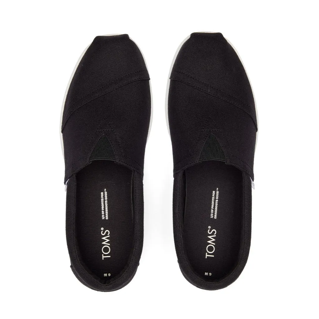 TOMS Espadrille Alpargata Forward Men - Black Recycled Cotton Canvas