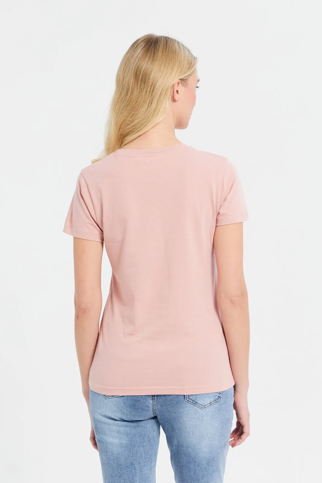 Women Pink Printed T-Shirt