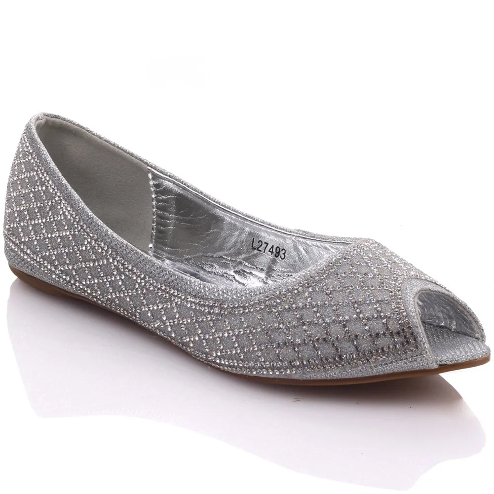 Womens ‘Myresi’ Embellished Flat Ballerina Pumps