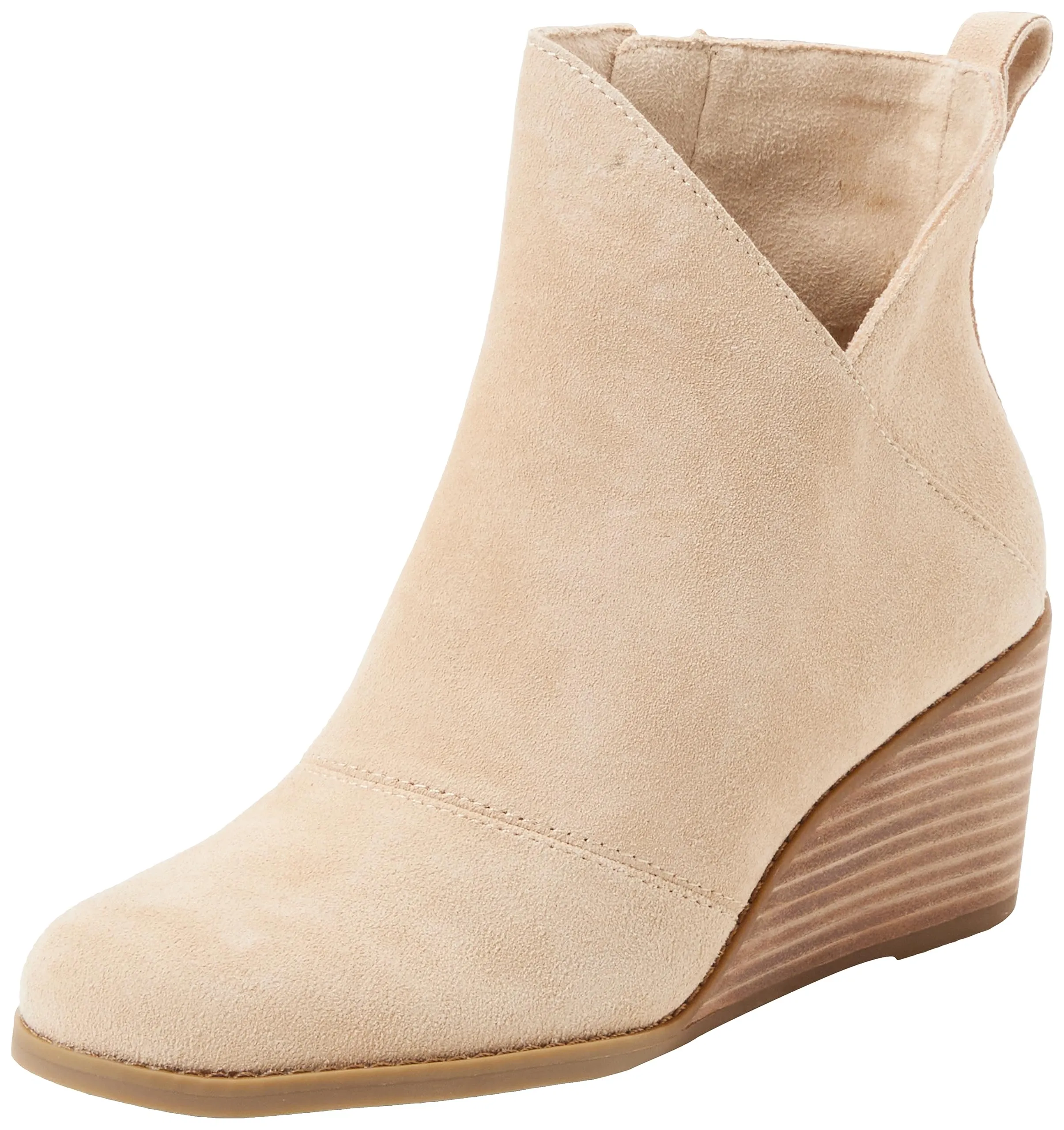 Women's Shoes TOMS SUTTON Ankle Wedge Boots 10020243 OATMEAL SUEDE