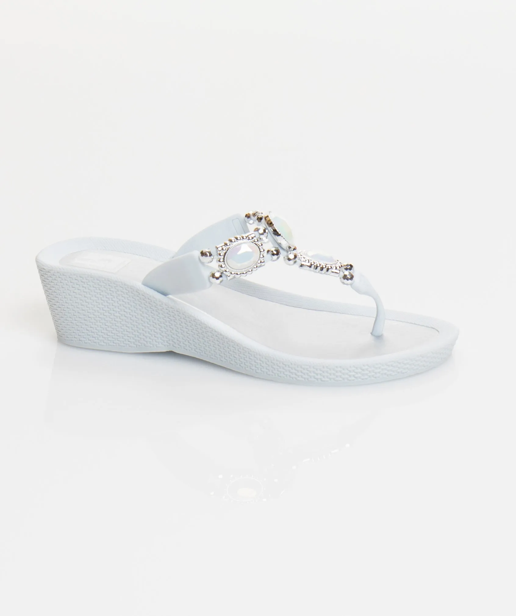 Women`s Wedge Heel Sandals - White