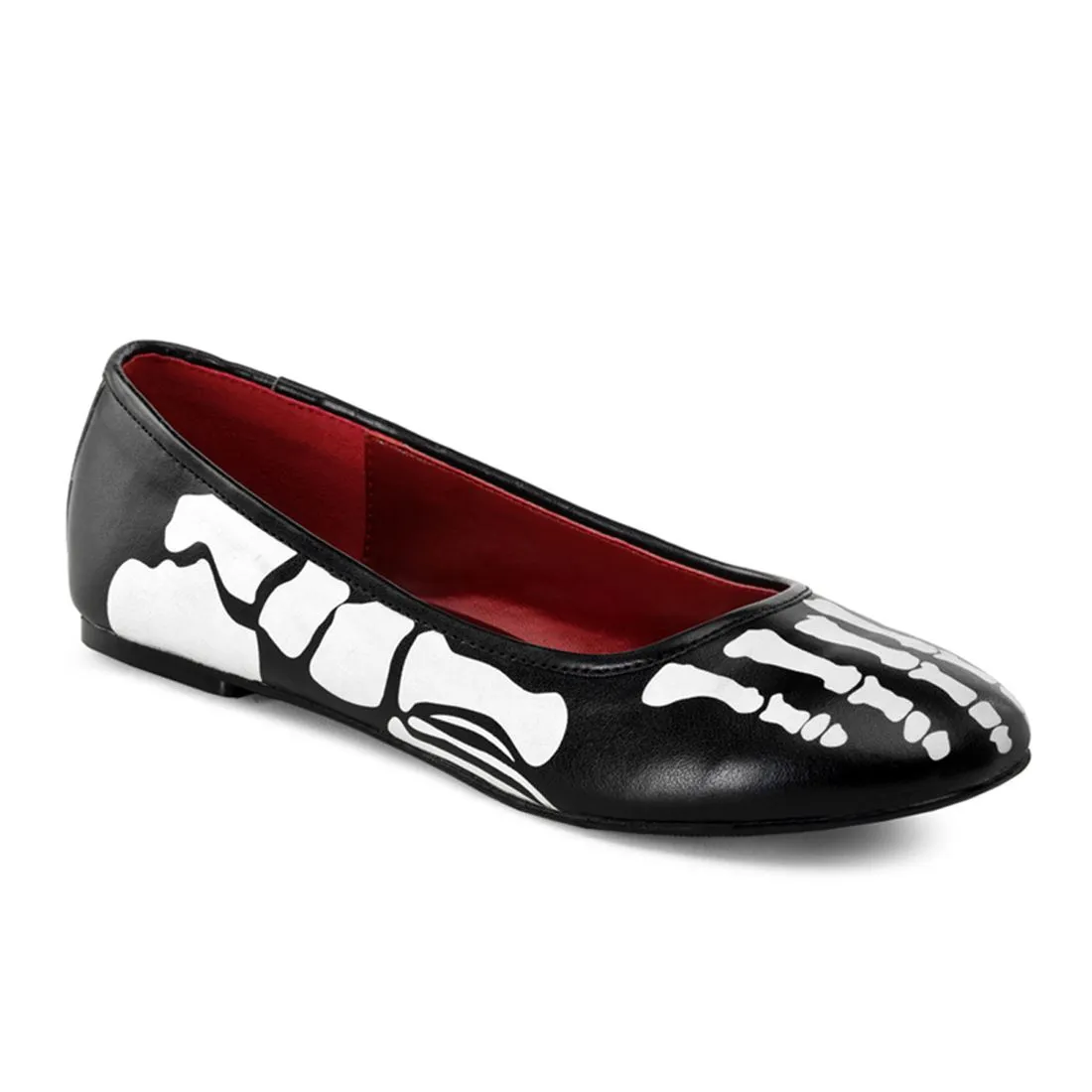 X-Ray-01 Black/White Skeleton Flats